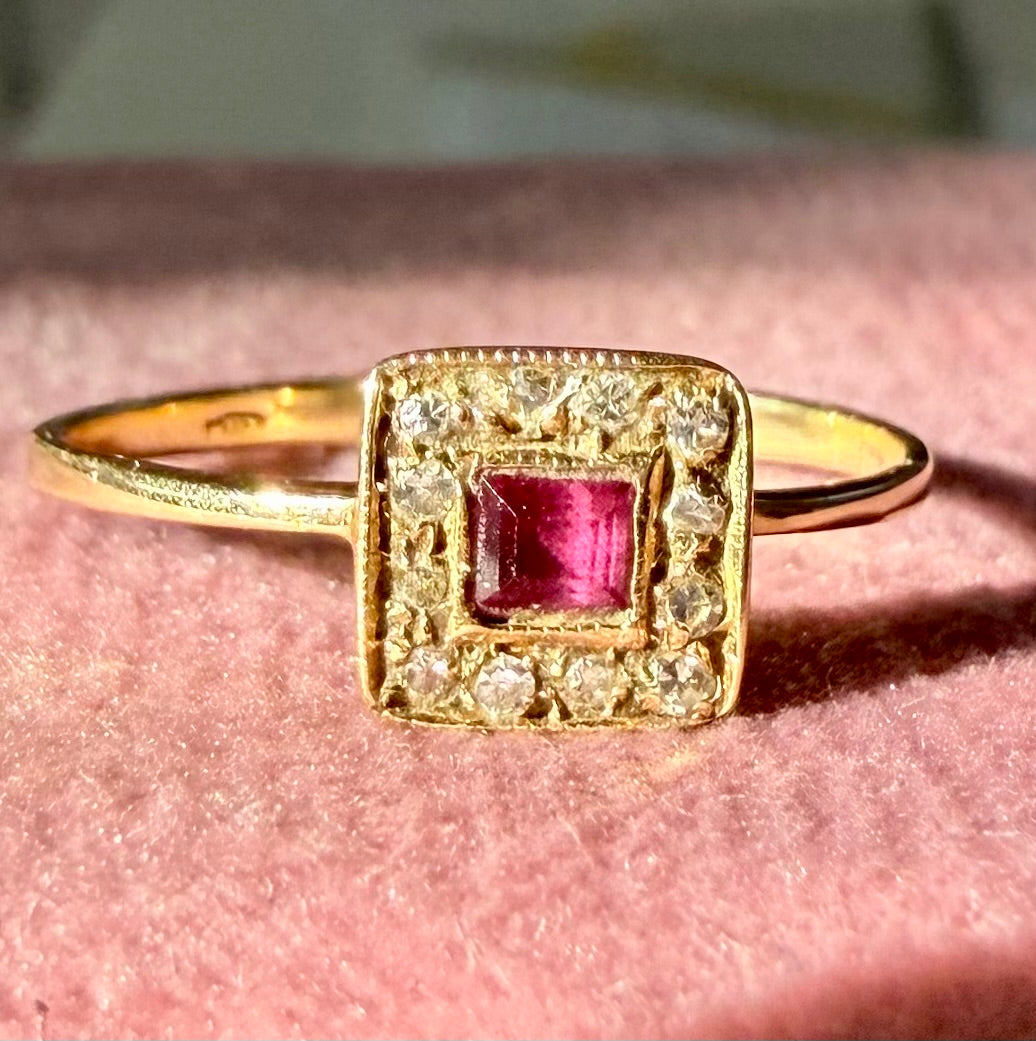 Diamantring in 14 Karat Gold | Art Déco um 1920–1940 | VINTAGE SISSI