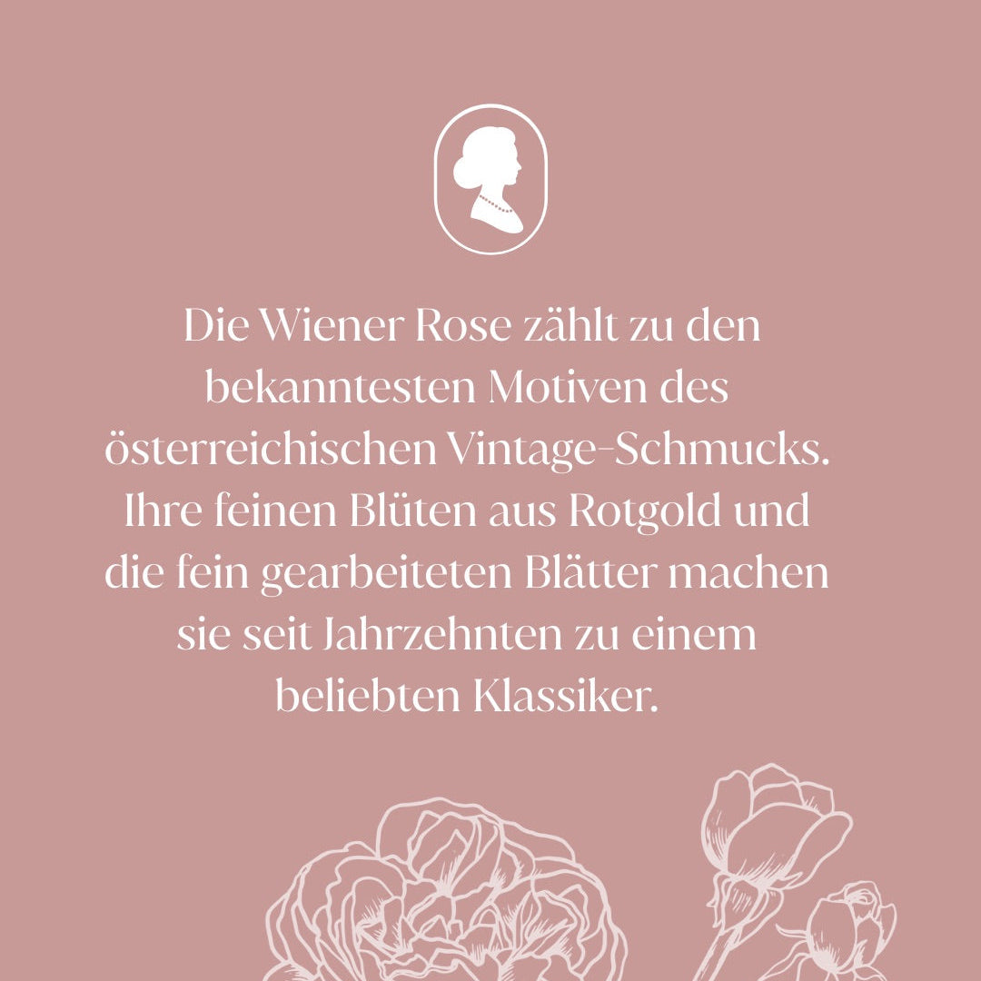 Österreichische Wiener Rose Ohrstecker aus 585 Gold – Elegantes Bicolor-Design