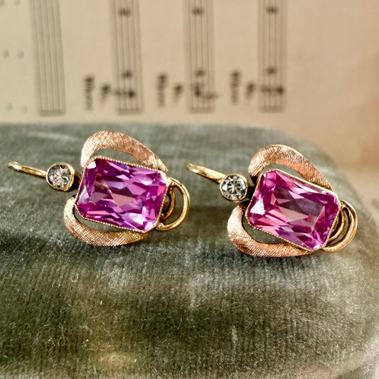 Vintage Rubin-Spinell Ohrhänger in 585 Gold | Österreich ca. 1950–1970 | VINTAGE SISSI