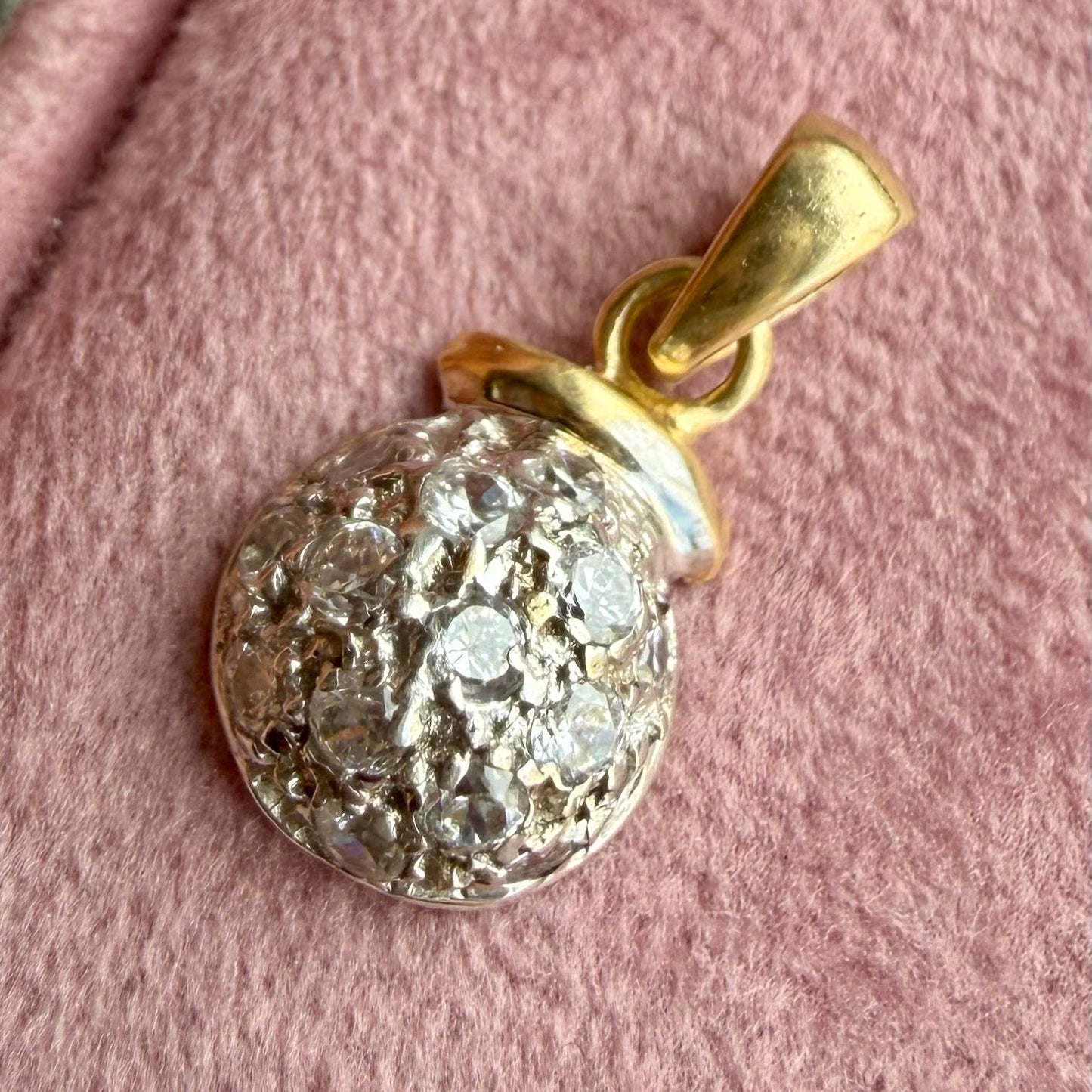 Funkelnder Bicolor-Anhänger mit Schmucksteinen in 585 Gold | Vintage | VINTAGE SISSI