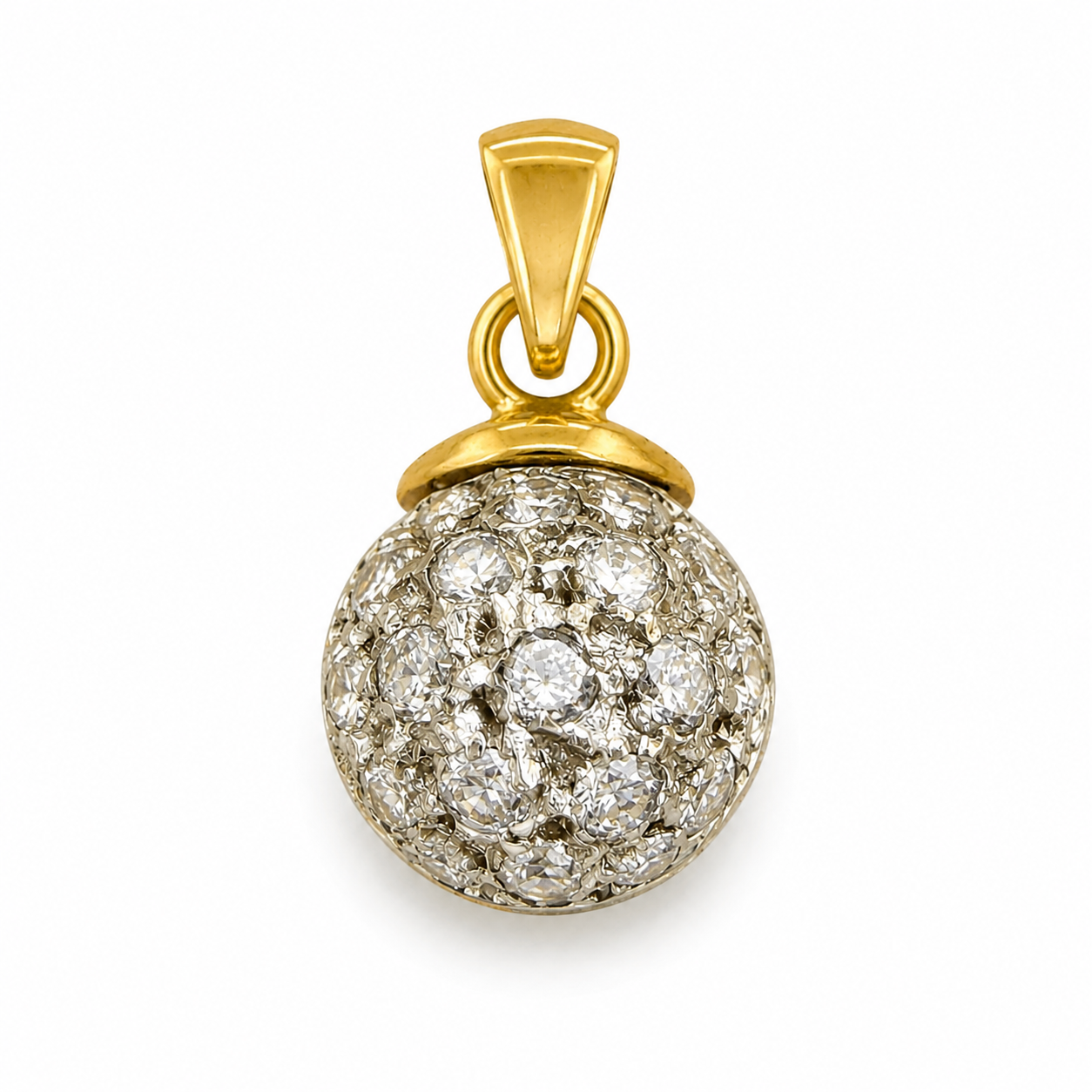 Funkelnder Bicolor-Anhänger mit Schmucksteinen in 585 Gold | Vintage | VINTAGE SISSI