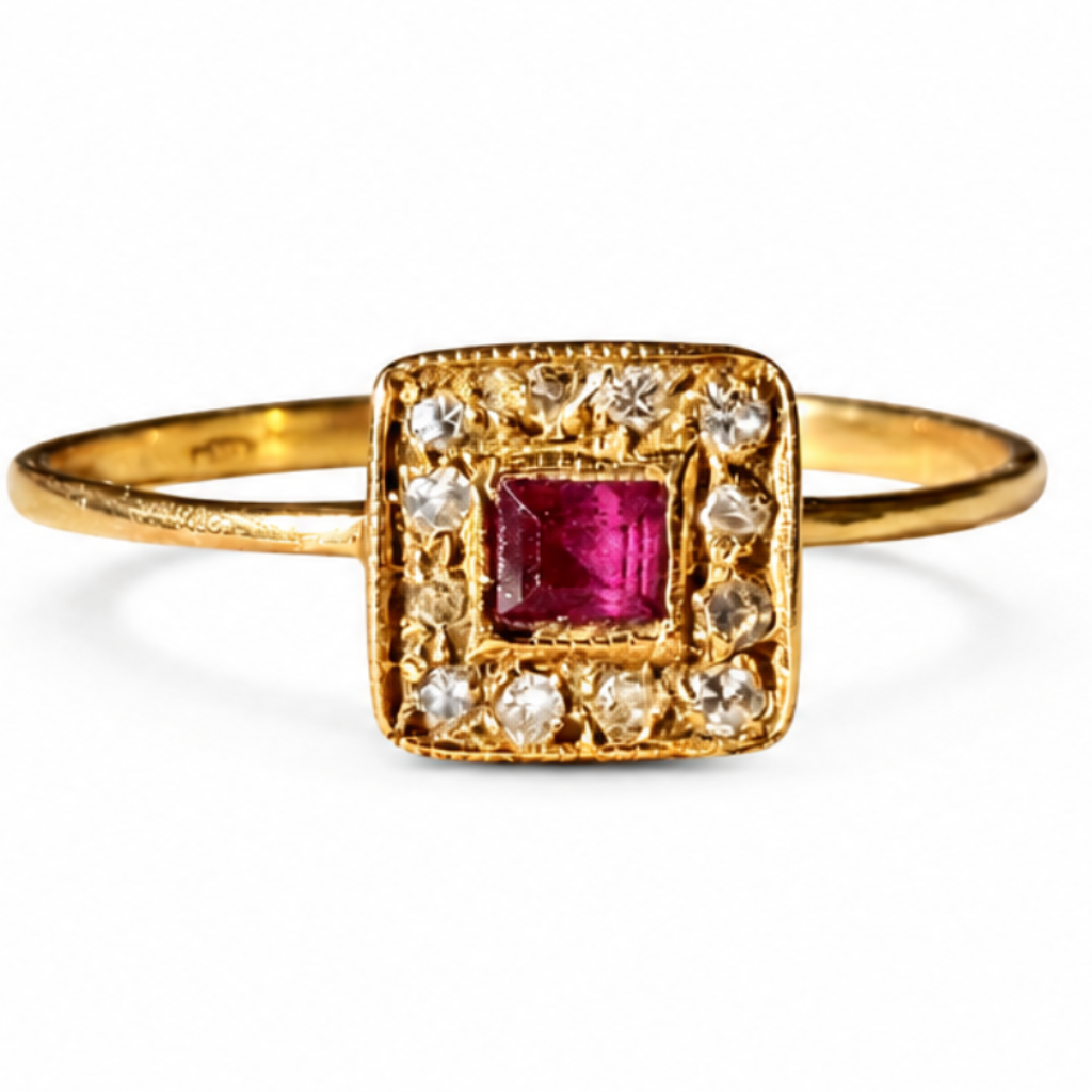 Diamantring in 14 Karat Gold | Art Déco um 1920–1940 | VINTAGE SISSI