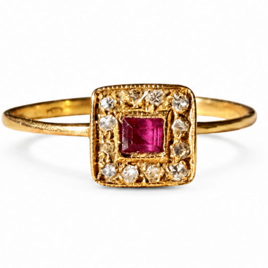 Diamantring in 14 Karat Gold | Art Déco um 1920–1940 | VINTAGE SISSI
