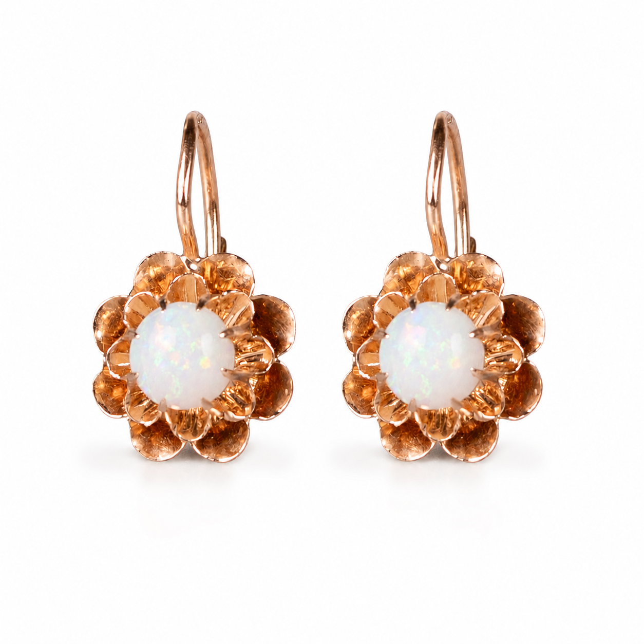 Antike Opal-Ohrhänger in 585 Rotgold | Österreich um 1900–1922 | VINTAGE SISSI