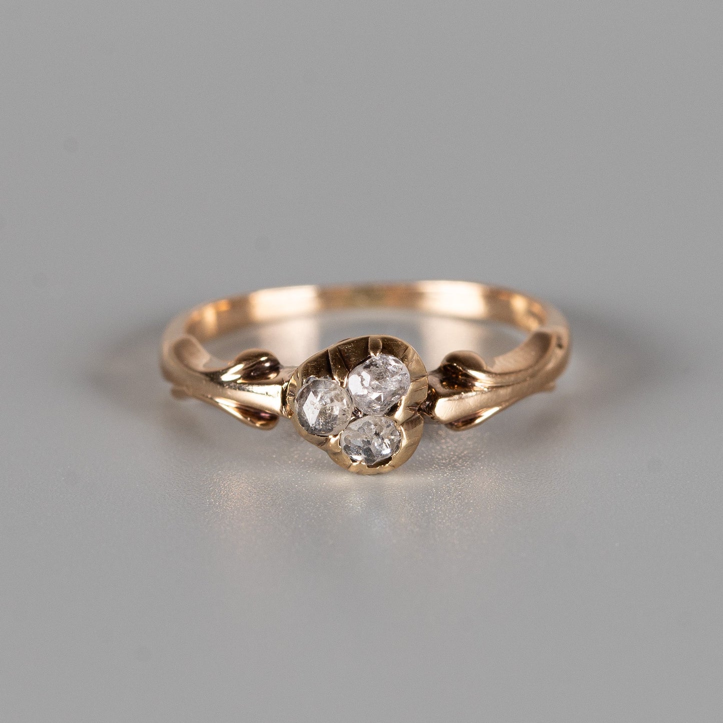 Antiker Rosenschliff-Diamantring 14 Karat Gold – Jugendstil um 1900–1920