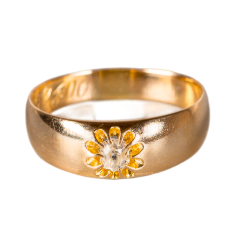 Antiker Solitärring mit Altschliff-Brillant ca. 0,20 ct in 14 Karat Gold | Österreich um 1900 | VINTAGE SISSI