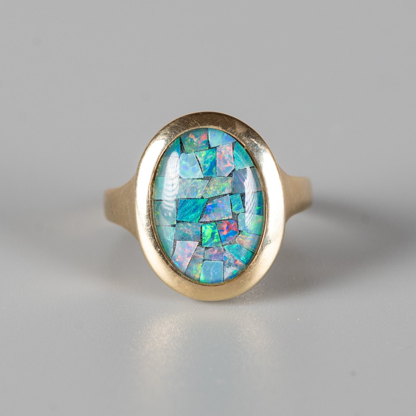 Vintage-Ring mit Opal-Mosaik – 375 Gold (9 Karat)