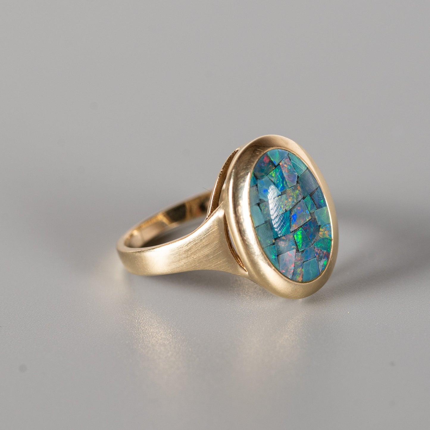 Vintage-Ring mit Opal-Mosaik – 375 Gold (9 Karat)